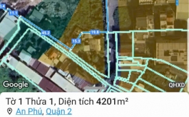 Bán đất thổ cư 3400m², Q.2, An Phú, 195 tỷ, sổ đỏ